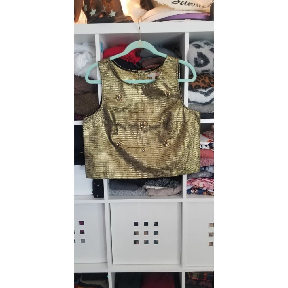 Gianni Bini Gold Crop Top